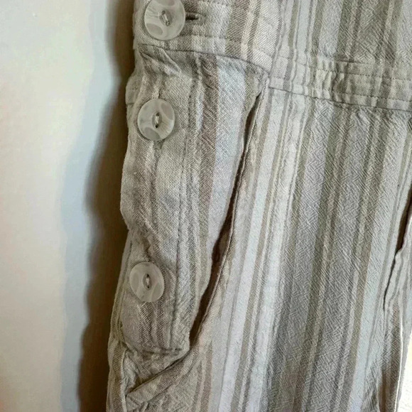 Cloth and stone for Anthropologie Tan and Cream Cropped Overalls in Size Small - Picture 3 of 8